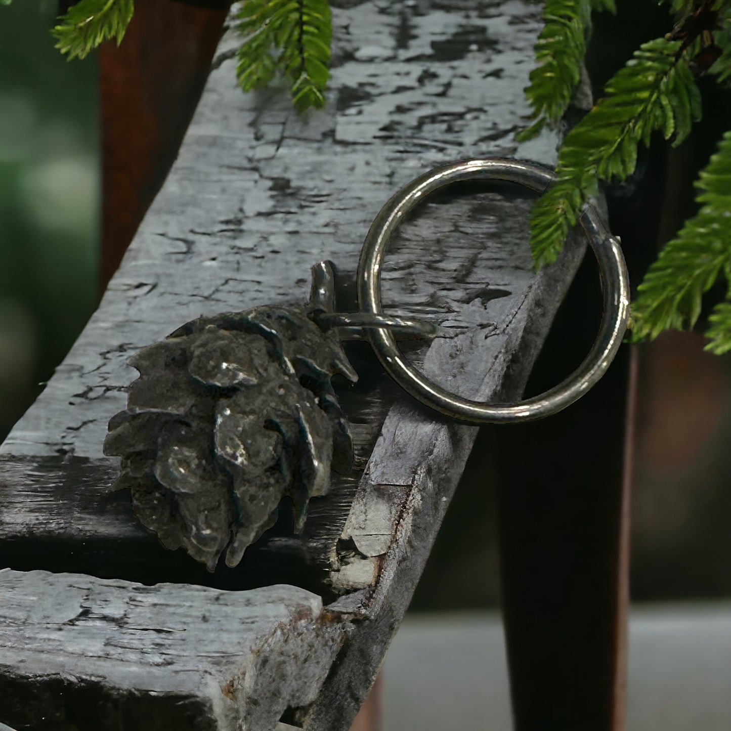 Cast Pinecone Keyring