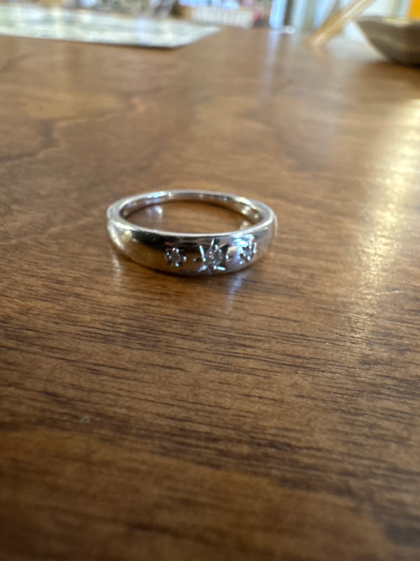 Sterling and Diamond Star Ring