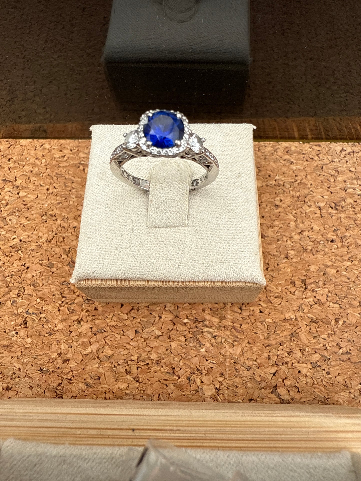 Platinum Diamond and Sapphire Ring