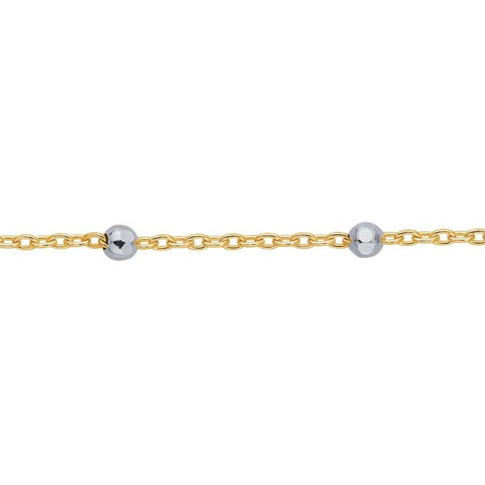 14/20 Yellow Gold-Filled 0.8mm Cable Chain with 1.9mm Beads