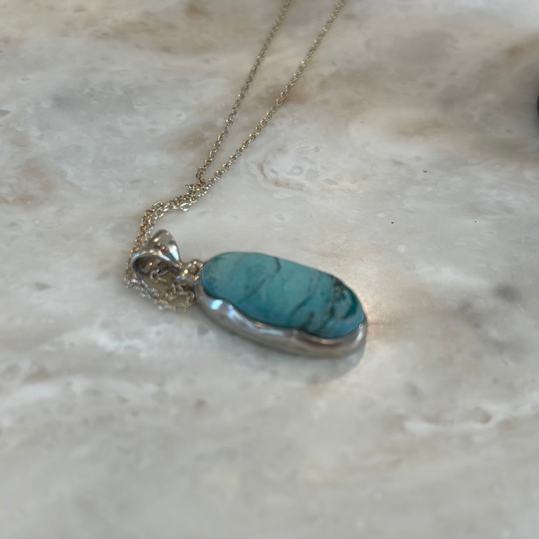 Oval Chrysocolla Pendant