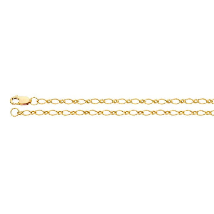 14/20 Yellow Gold-Filled 2.4mm Marquise Long & Short Chain