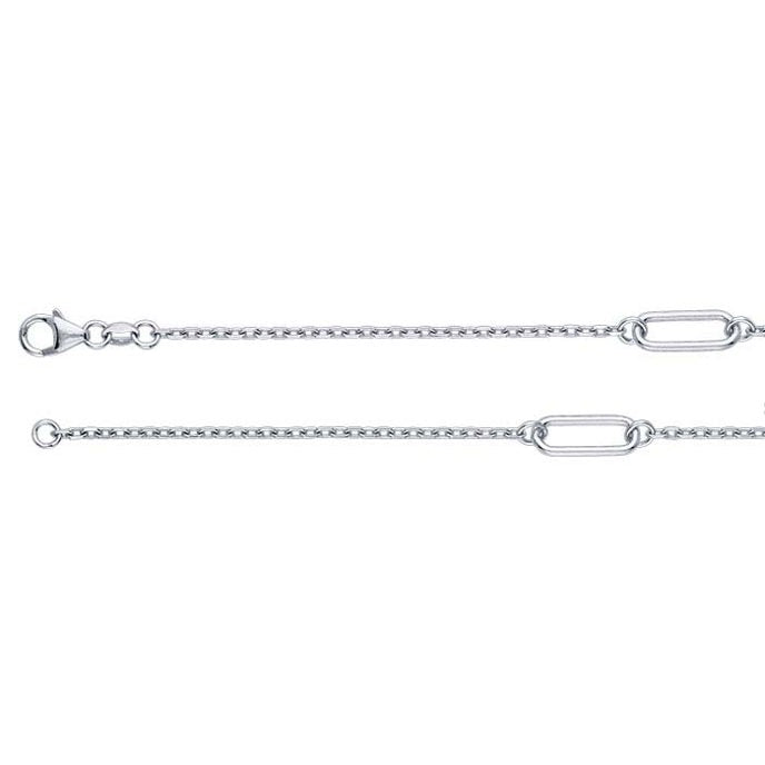 Sterling Silver 0.55mm Cable Chain with Stations