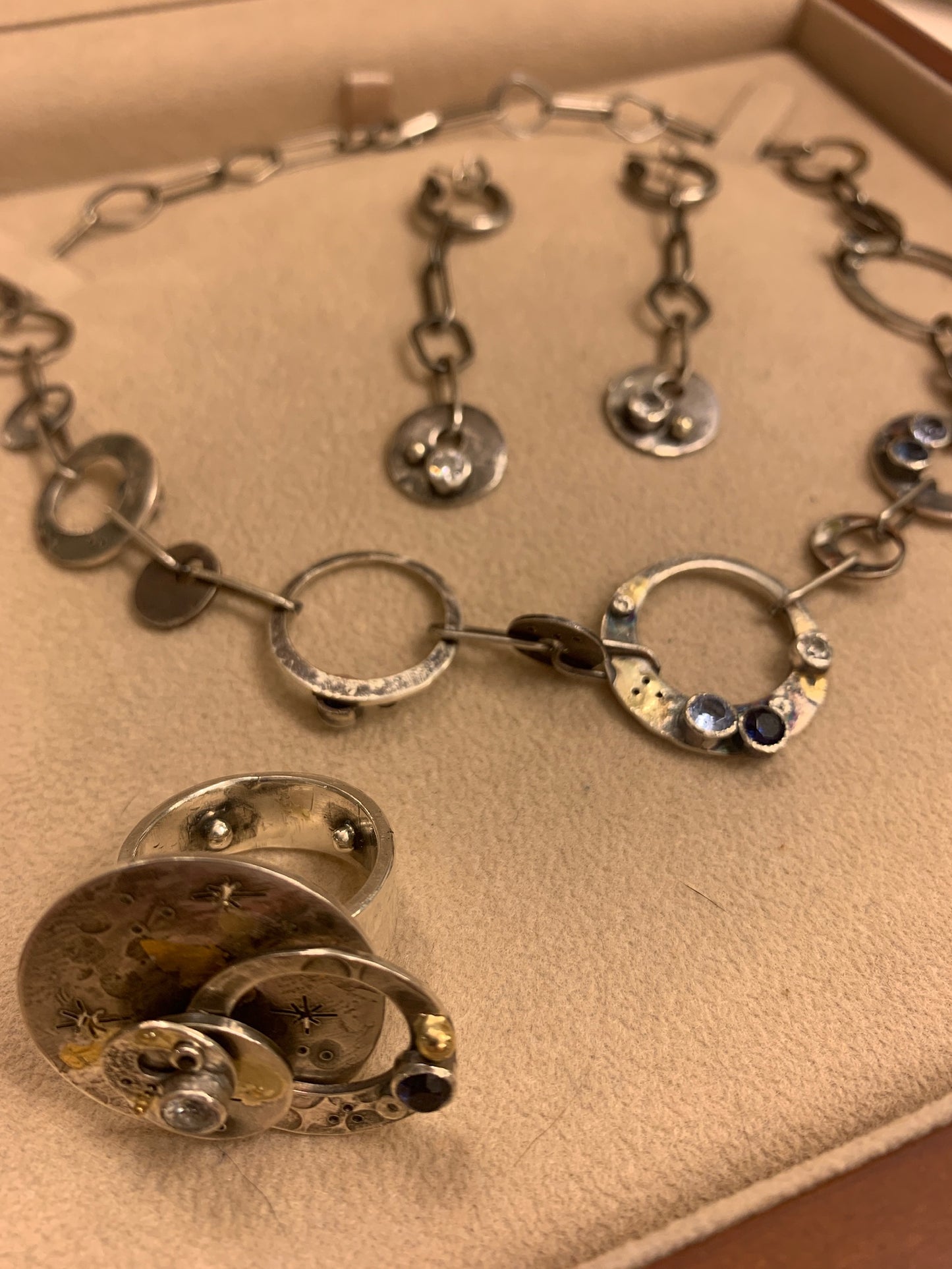 Fly Me to The Moon Circles Choker and Earrings