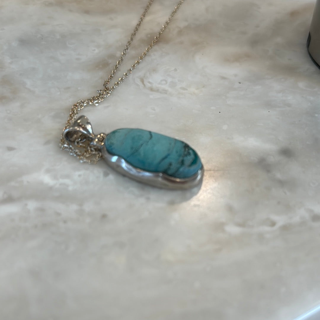 Oval Chrysocolla Pendant