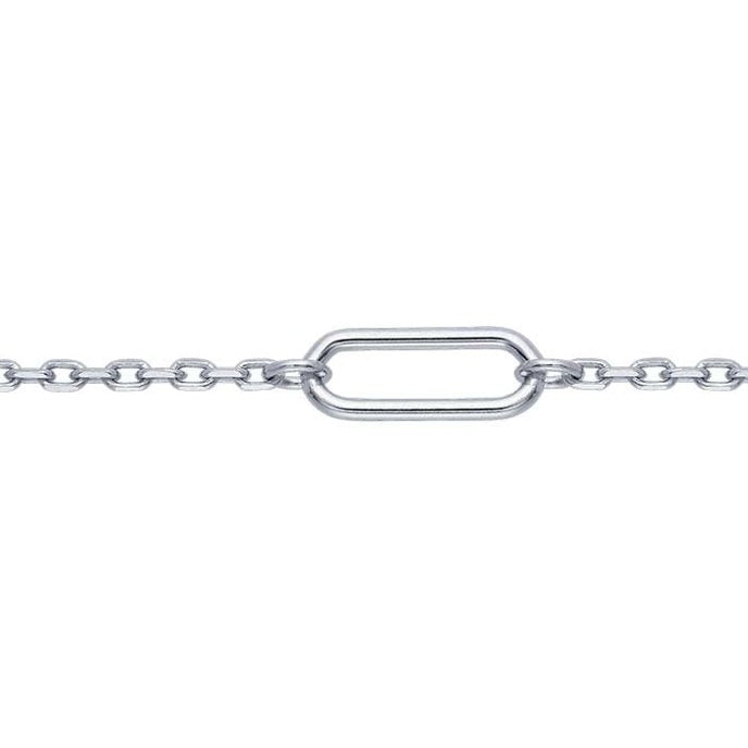 Sterling Silver 0.55mm Cable Chain with Stations