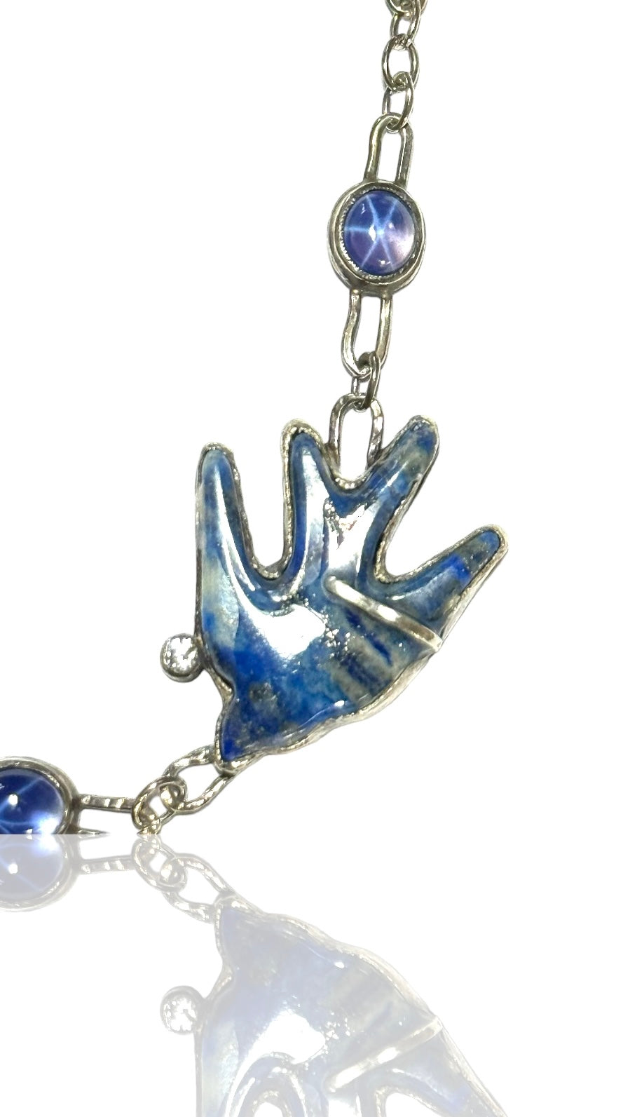 Lapis and Sapphire Bird Necklace