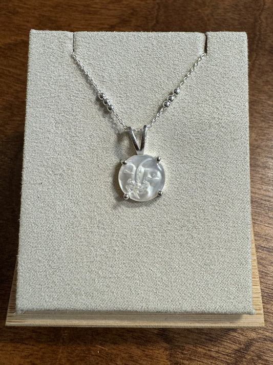 Celestial Delicate Double Moon Face Pendant