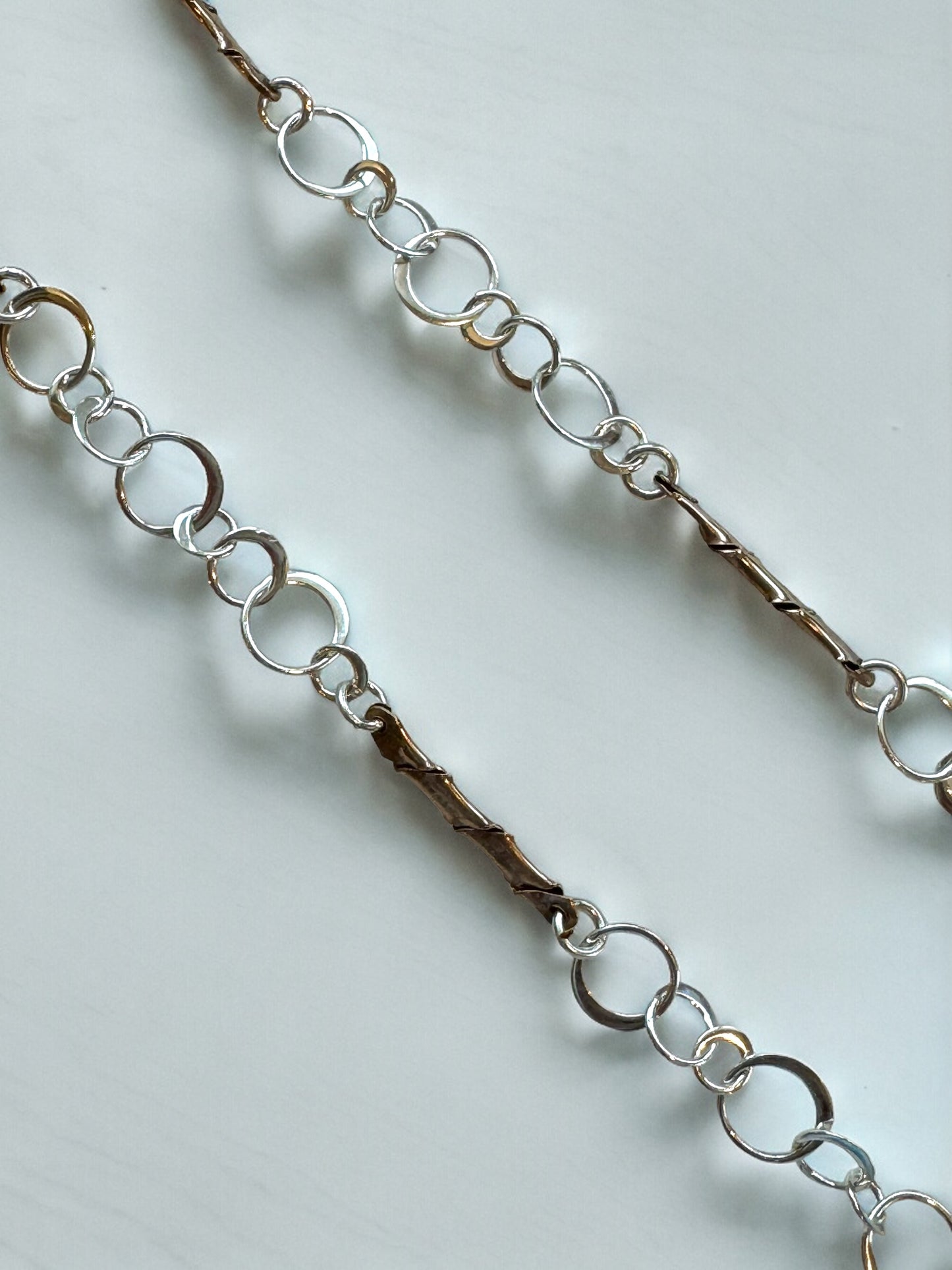Dendritic Agate Mixed Metal Scenic Necklace