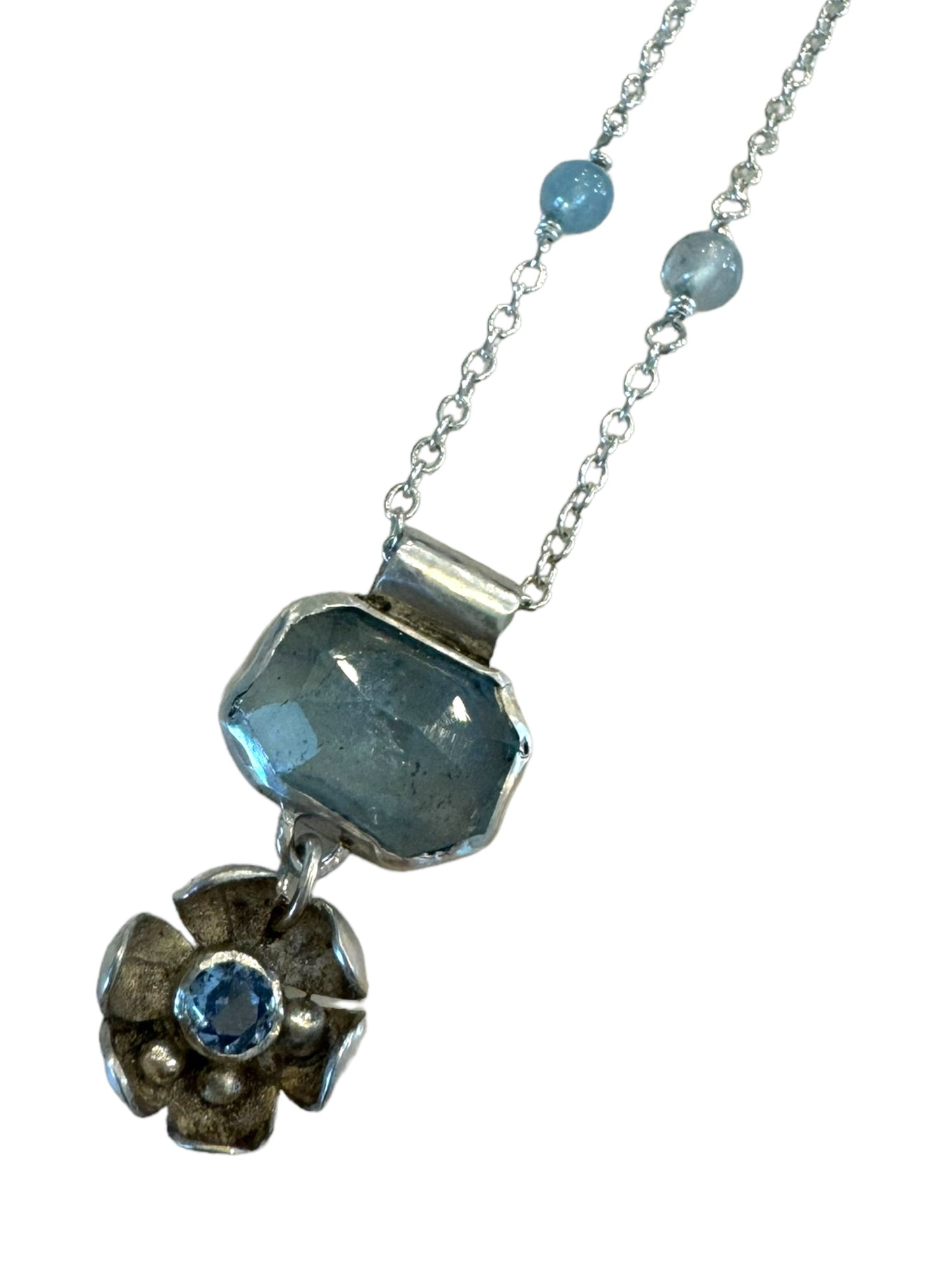 Aquamarine Floral Necklace