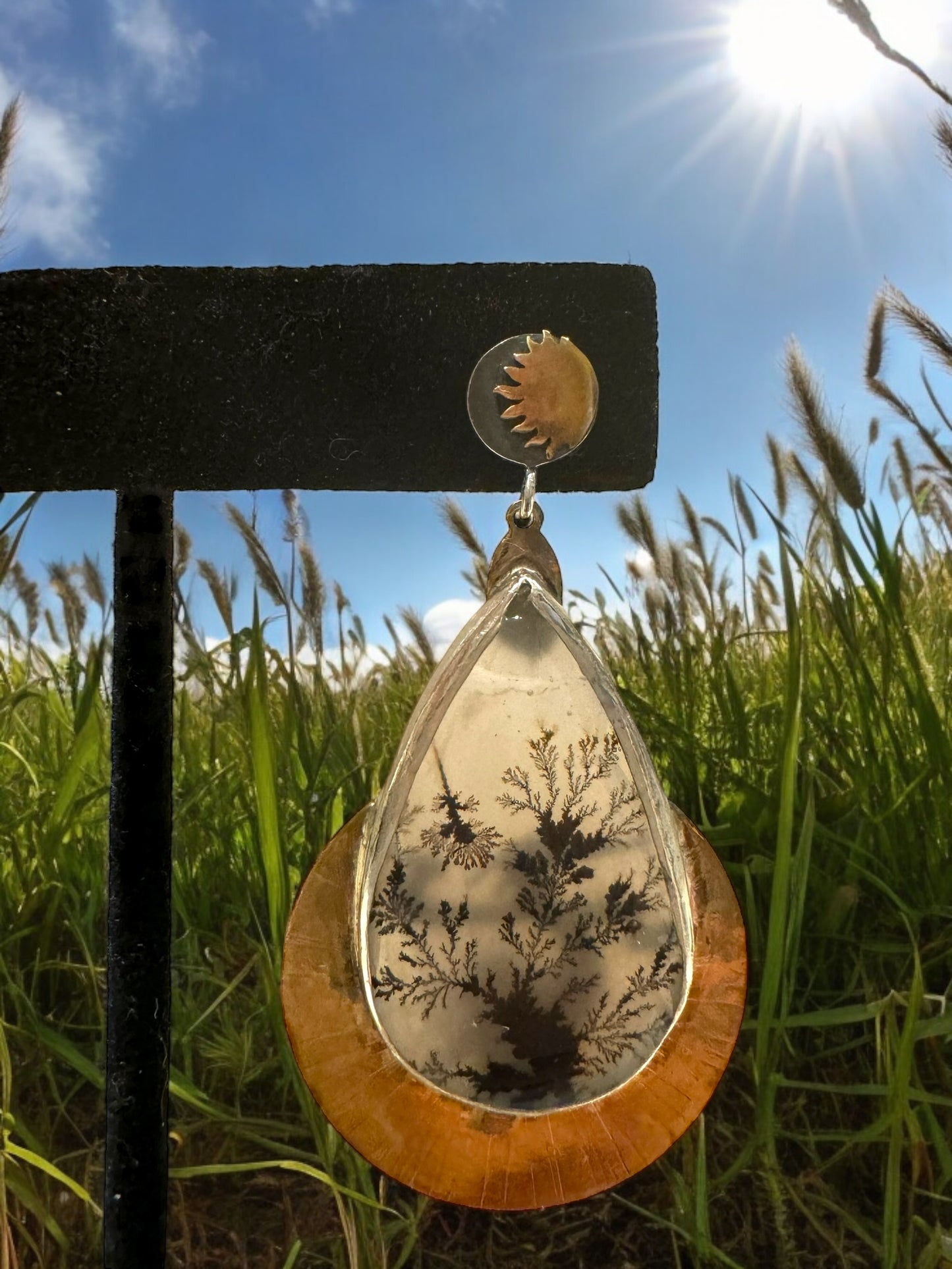Dendritic Agate Day/Night Earrings