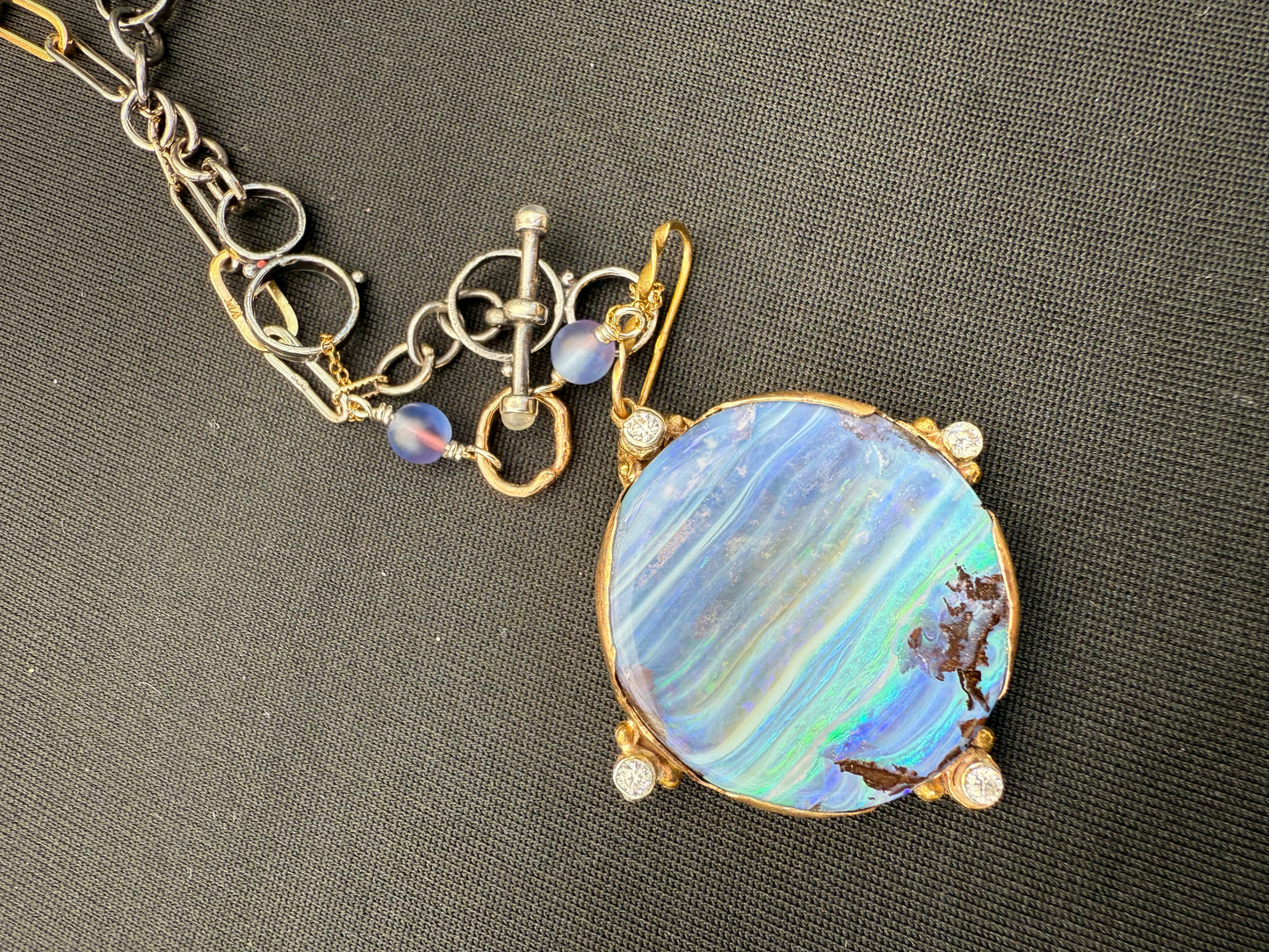 Australian Boulder Opal in 14k