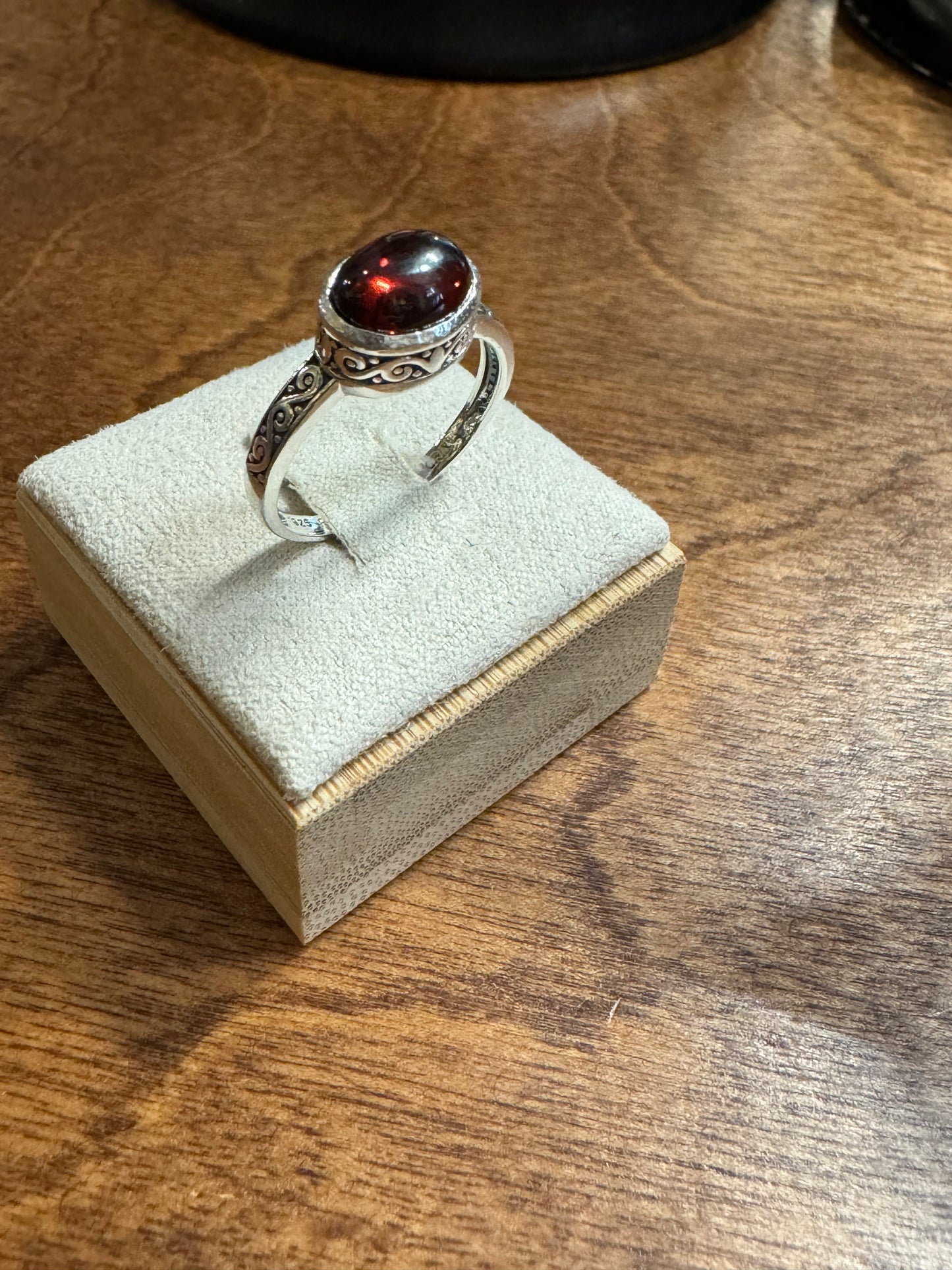 Garnet Ring in Sterling Silver