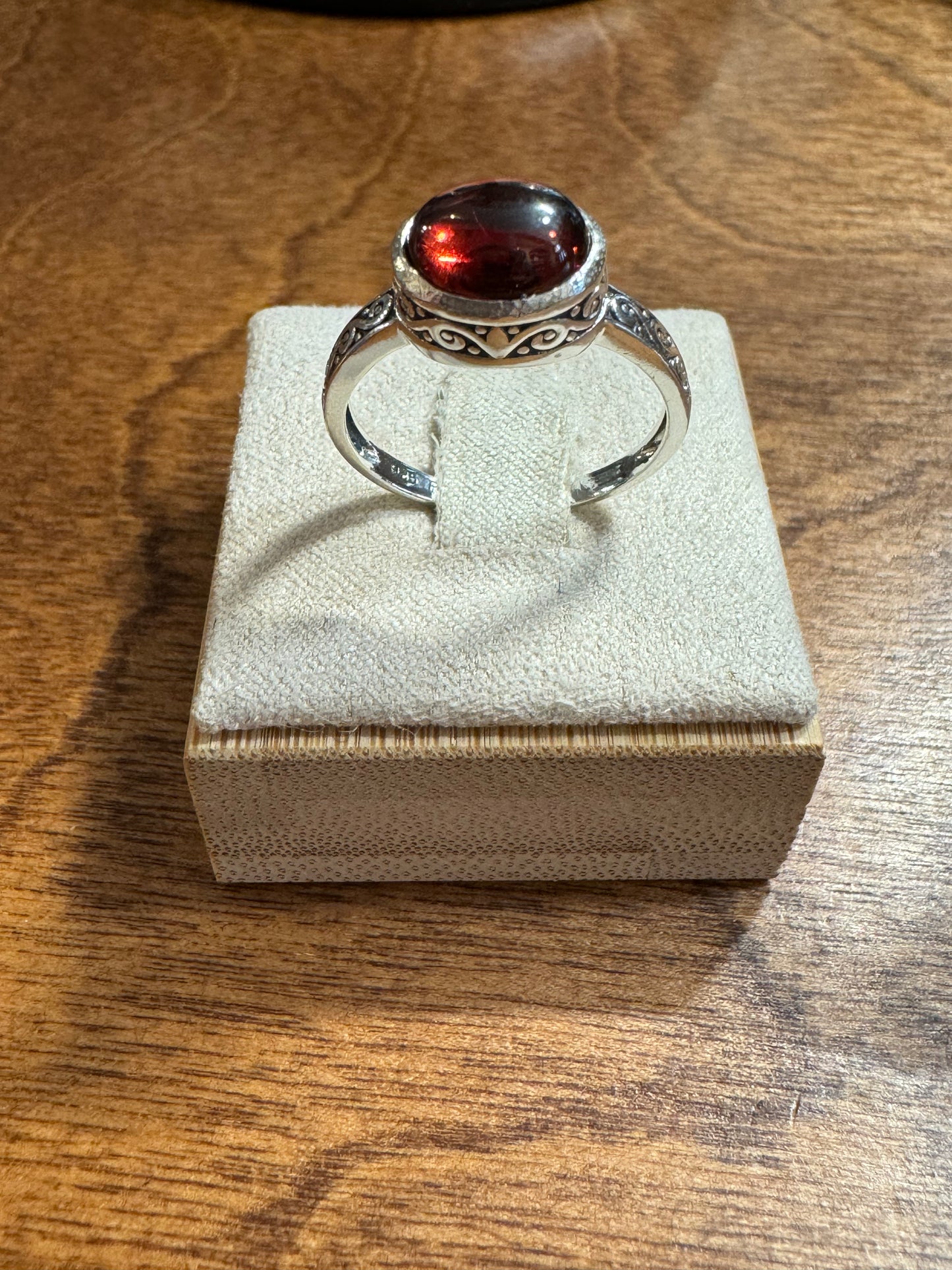Garnet Ring in Sterling Silver