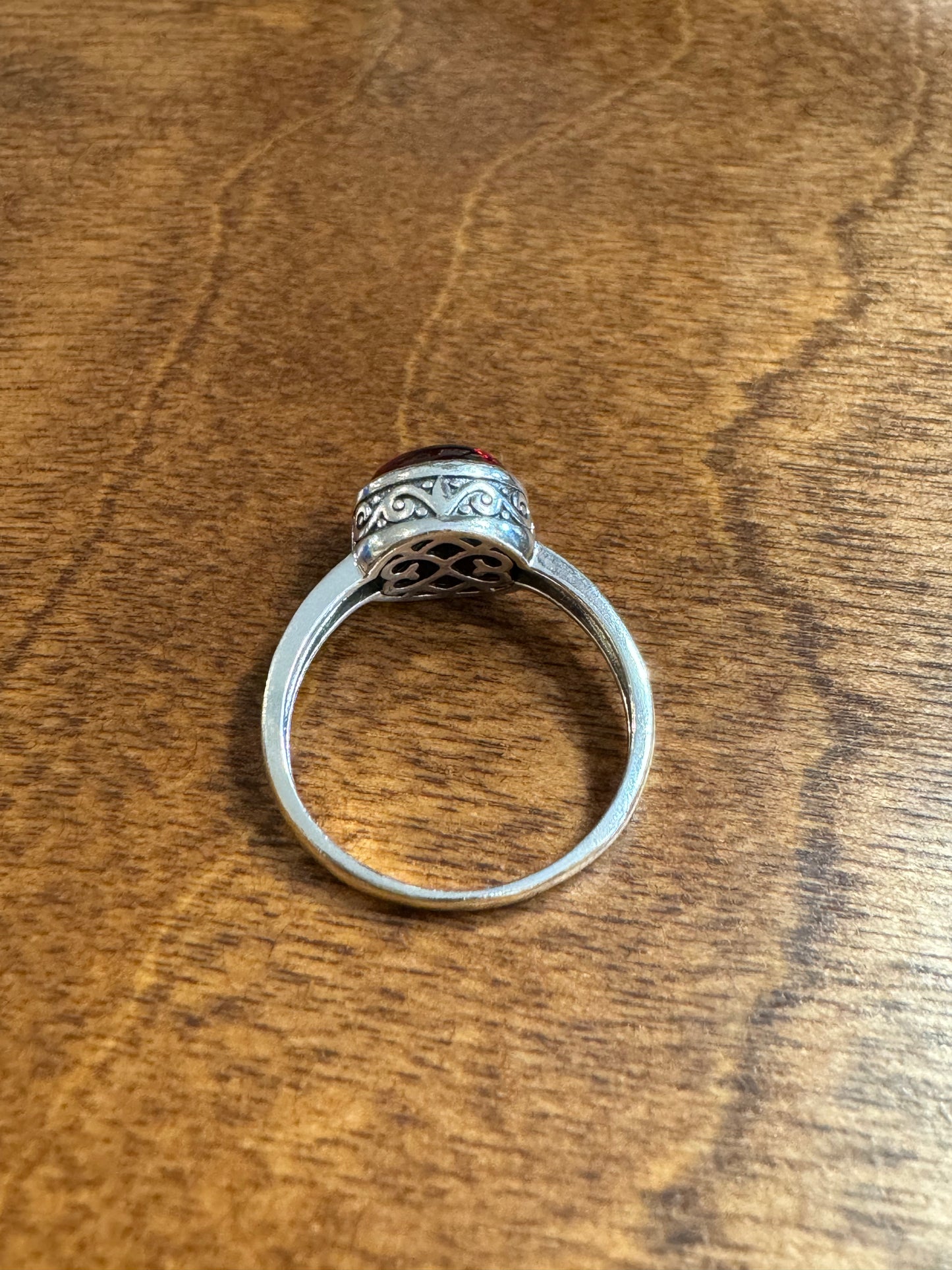 Garnet Ring in Sterling Silver