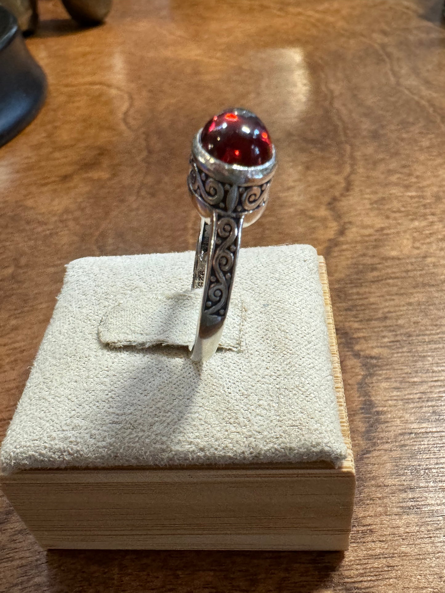 Garnet Ring in Sterling Silver