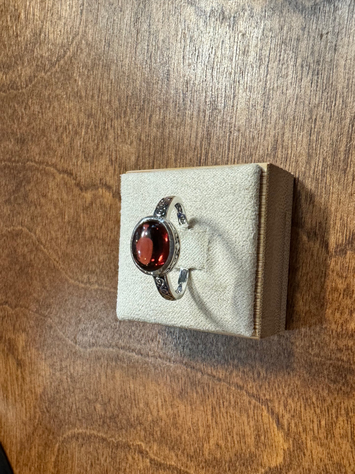 Garnet Ring in Sterling Silver