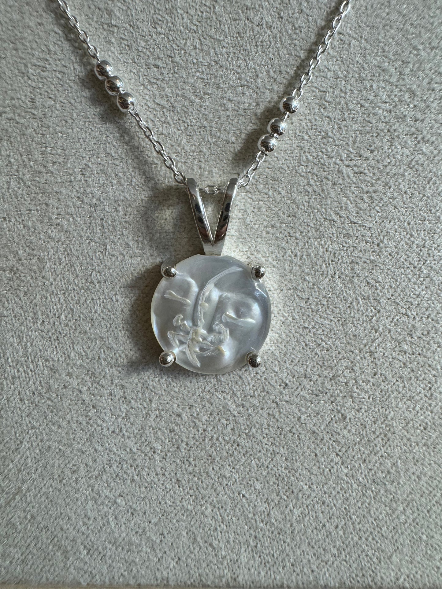 Celestial Delicate Double Moon Face Pendant