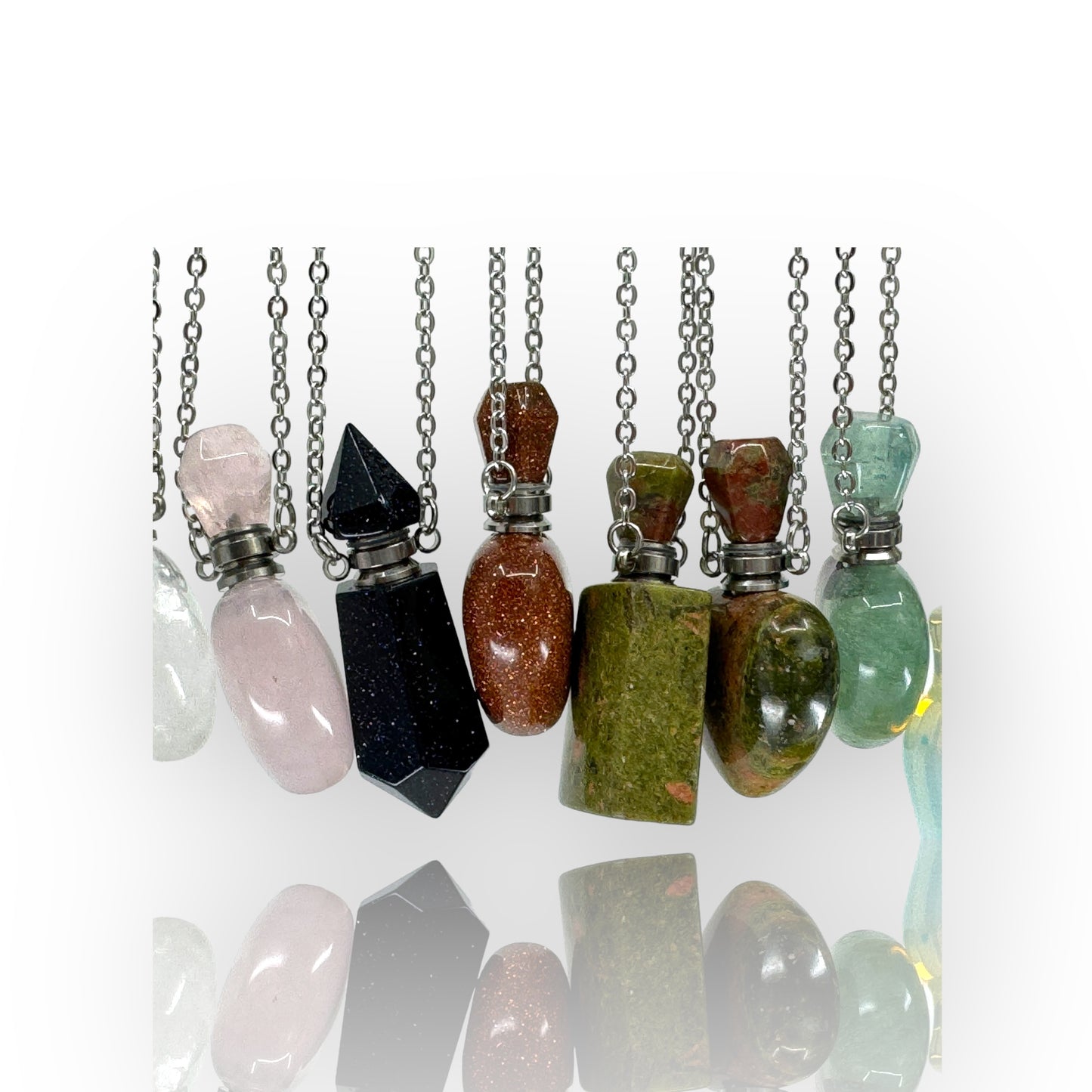 Semi Precious Stone Bottle Necklace