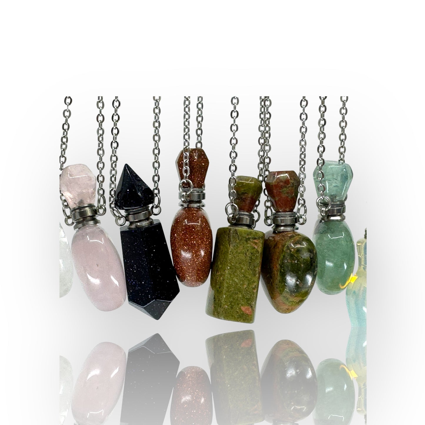 Semi Precious Stone Bottle Necklace