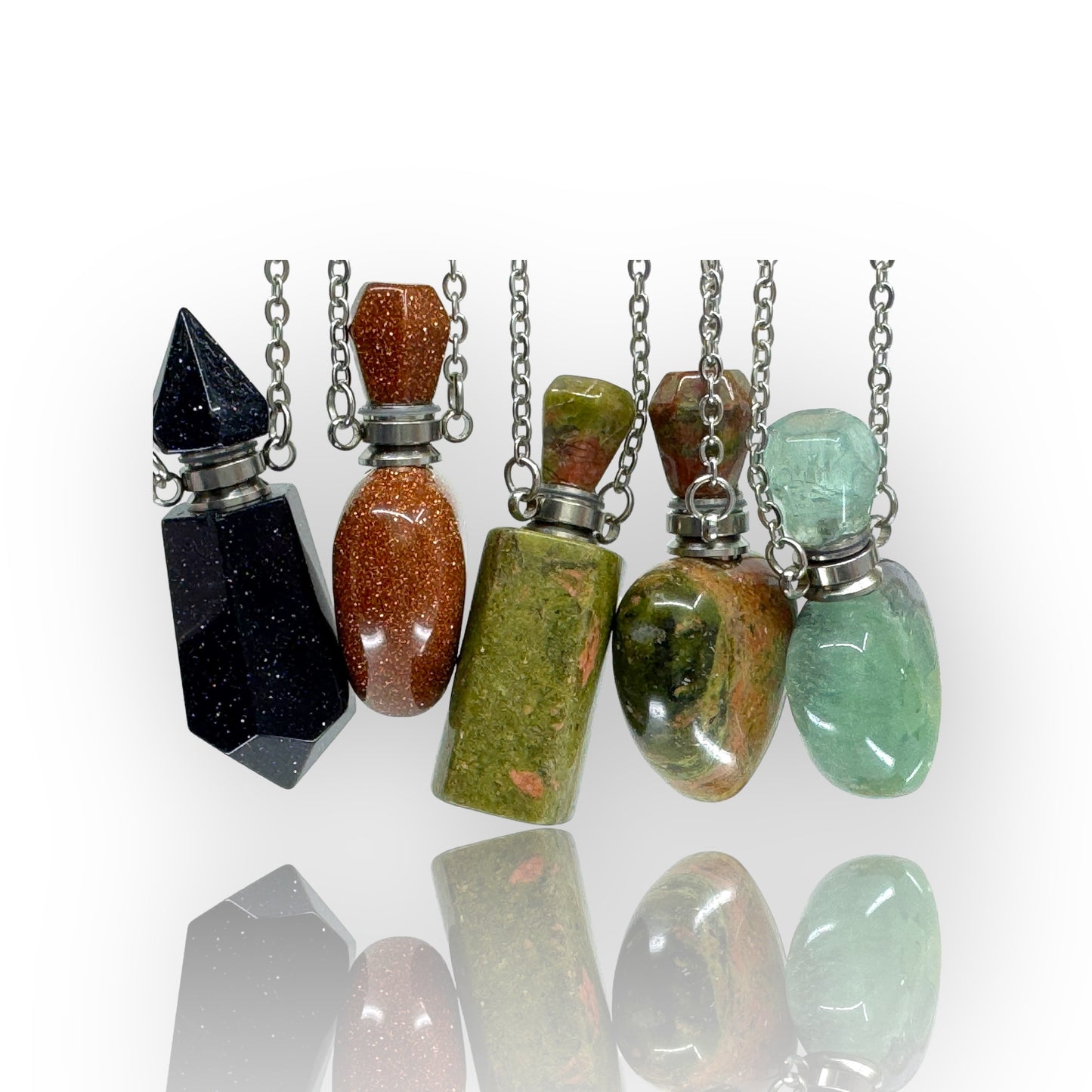 Semi Precious Stone Bottle Necklace