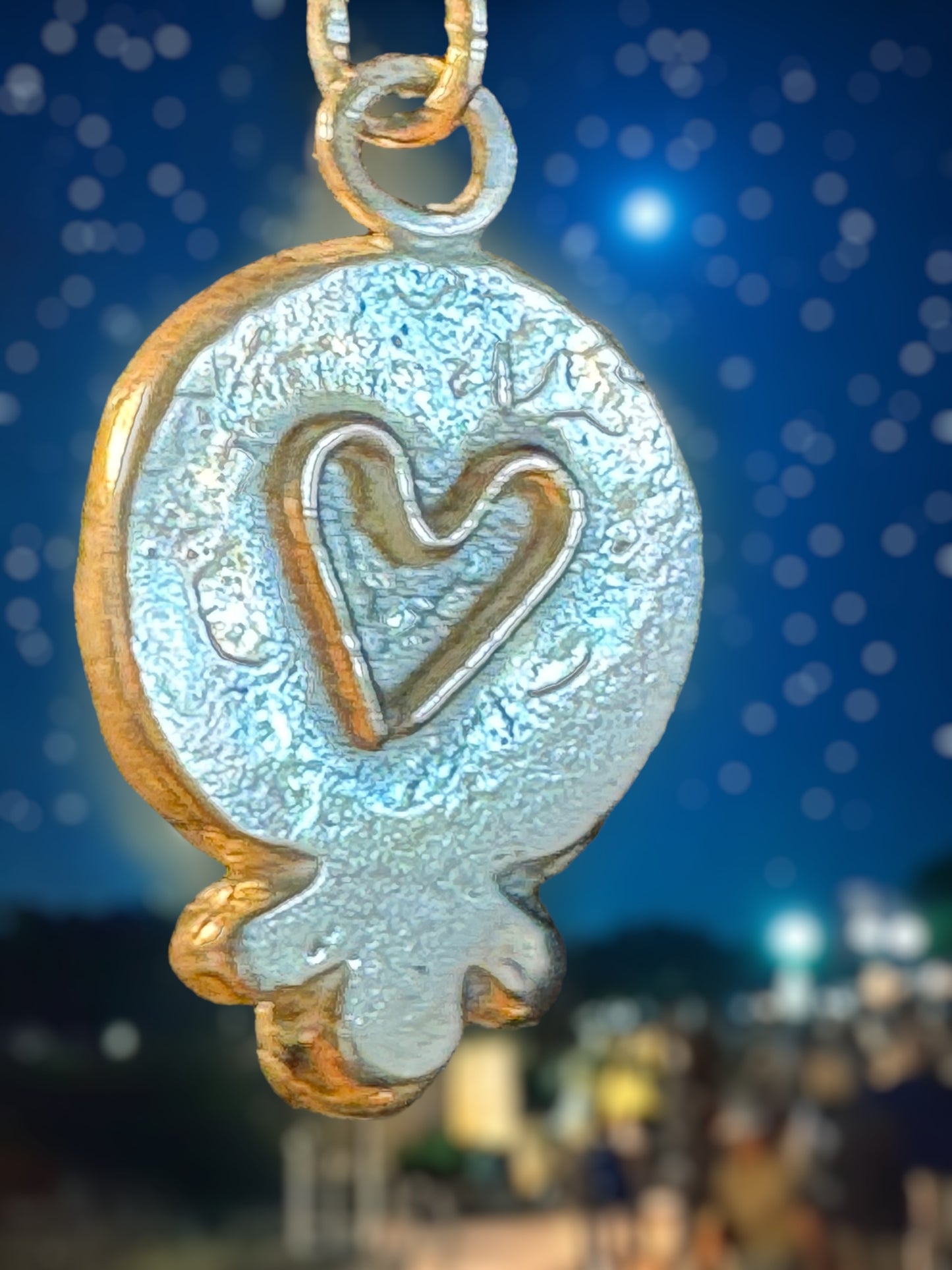 Celestial Mother of Pearl Moon Double-Face Pendant