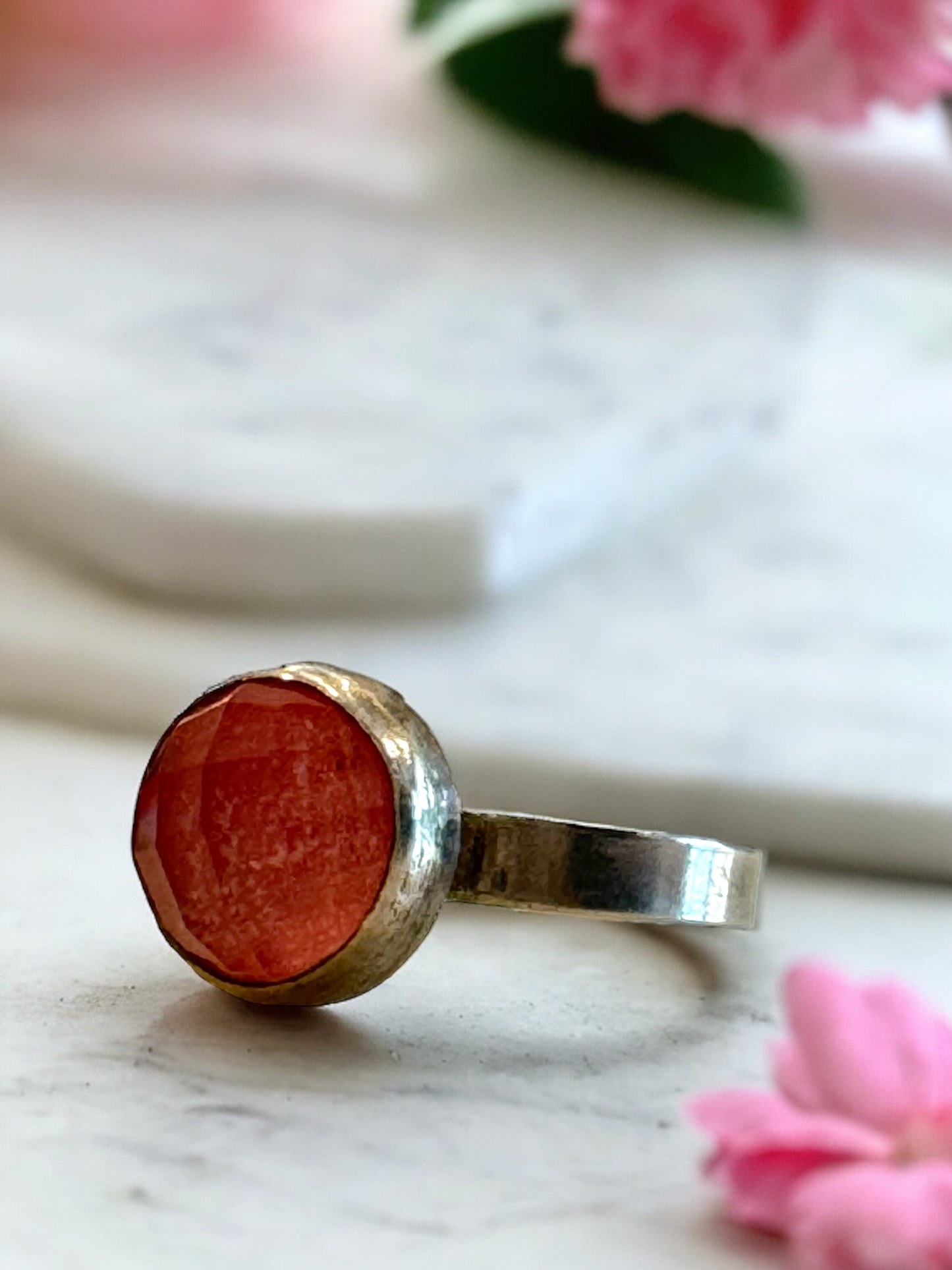 Pink Tourmaline Rosecut Ring