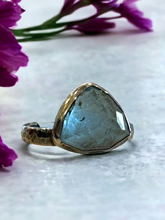 Goshenite Triangular Rosecut Ring