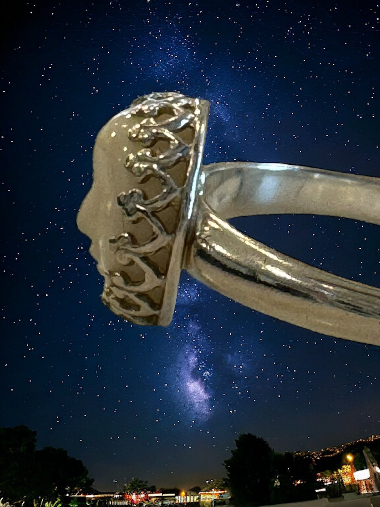 Celestial Bone Moon Face Ring
