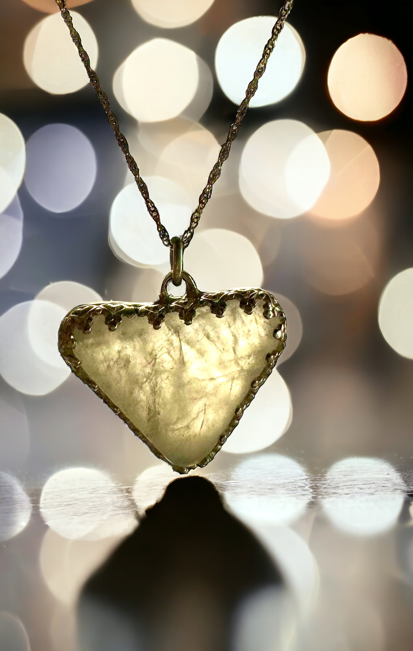 Ocean-Tumbled Quartz Heart Charm/ Pendant
