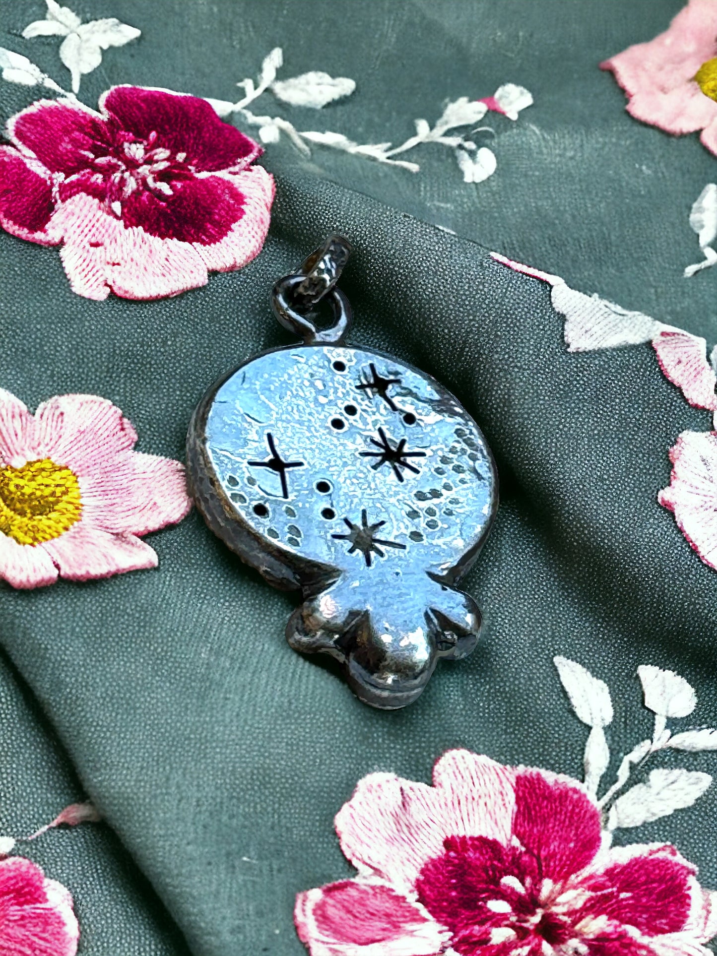Celestial Mother of Pearl Sun-Face Pendant