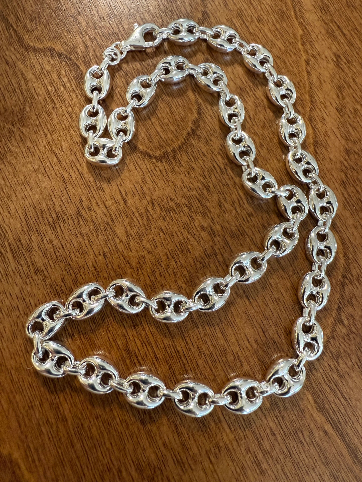 Puffed Anchor Chain in Sterling Silver