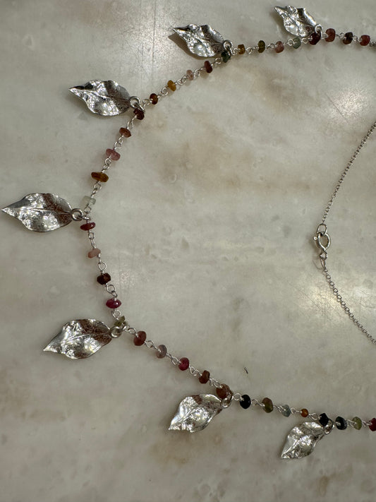 Autumn Leaves and Tourmalines Necklace