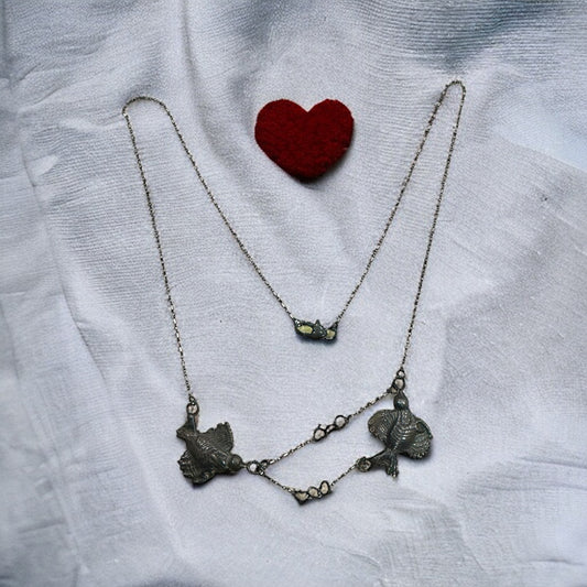 Cuttlebone Cast Love Birds Necklace