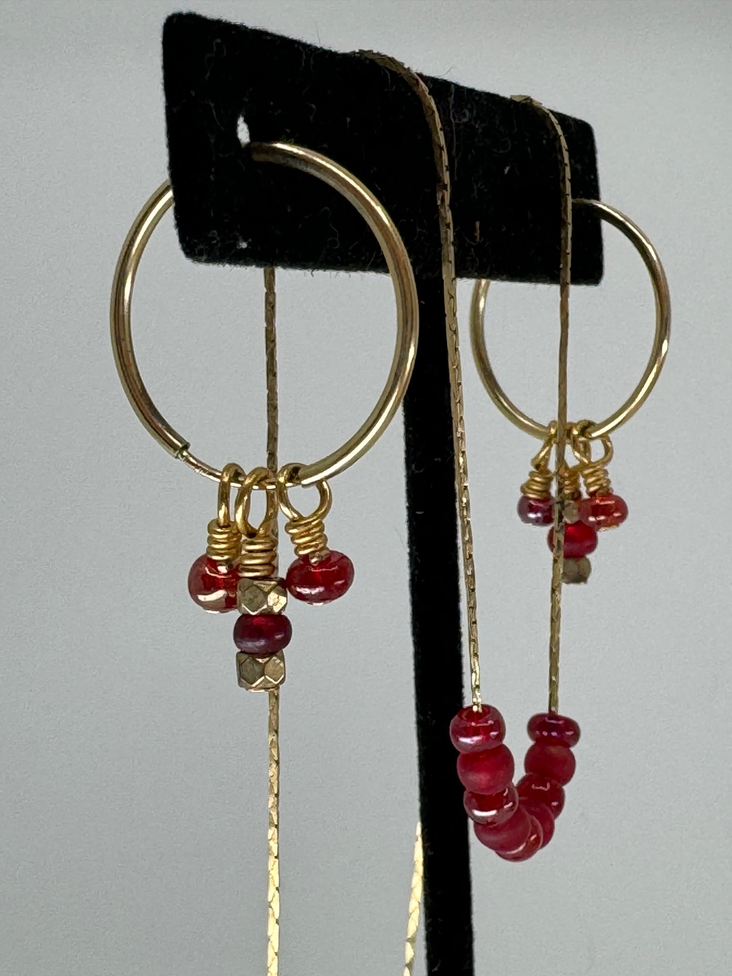 Gold and Antique Red Bead Set