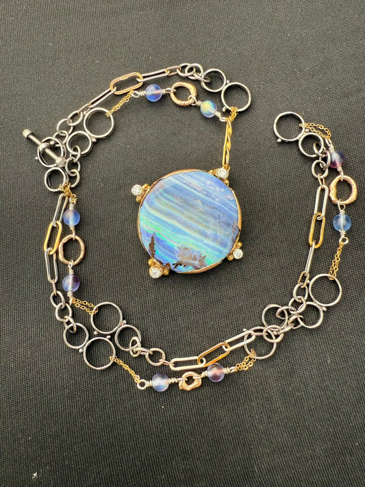 Australian Boulder Opal in 14k