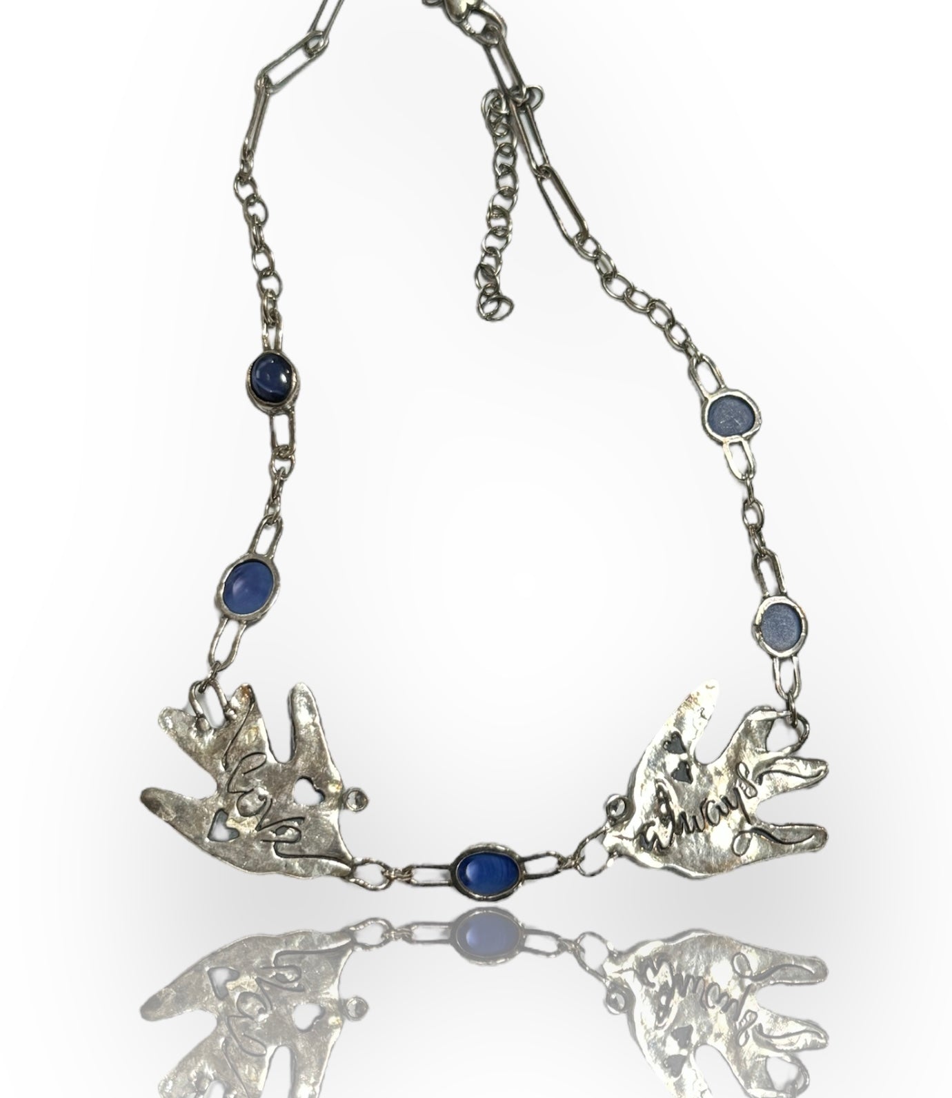 Lapis and Sapphire Bird Necklace