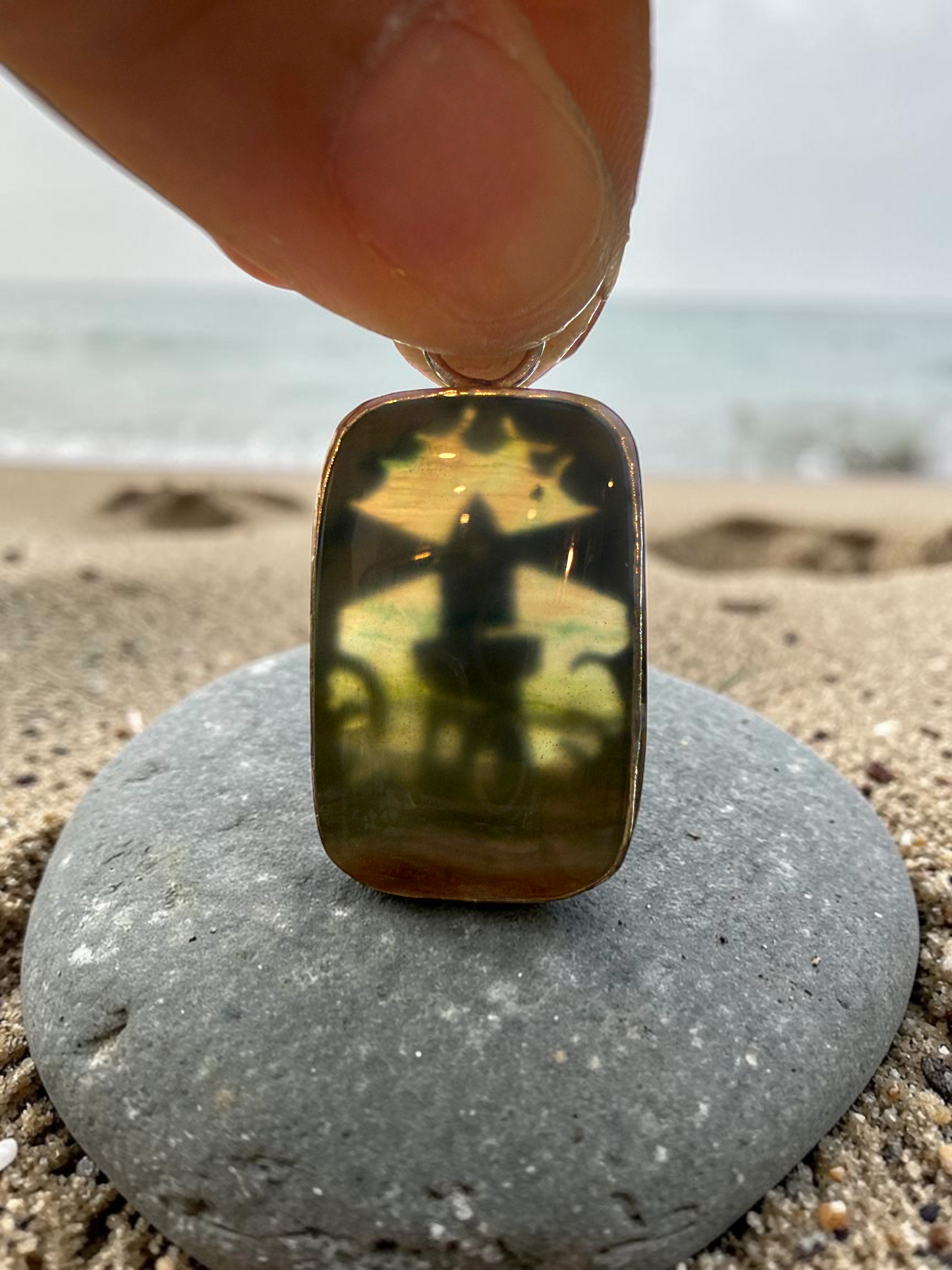 Opalized Wood Lighthouse Pendant