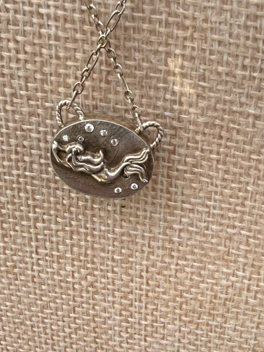 Reversible Labradorite Mermaid Pendant Necklace