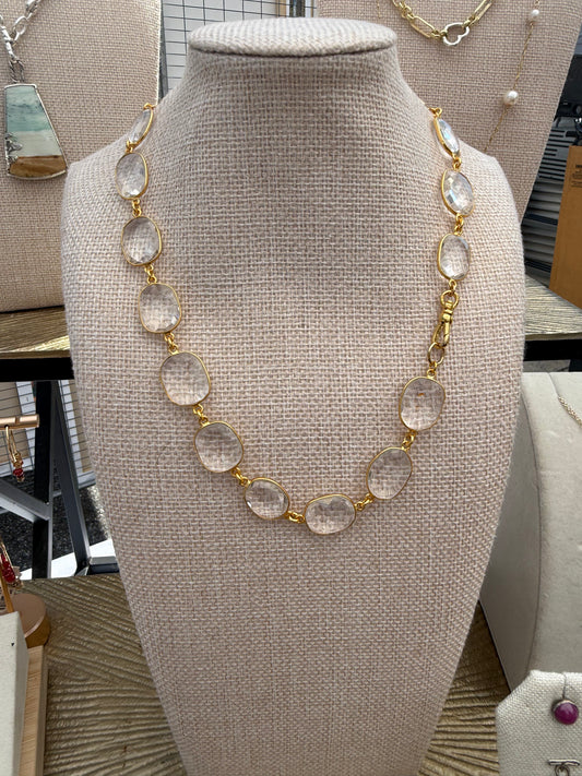 Rock Crystal and GF Necklace