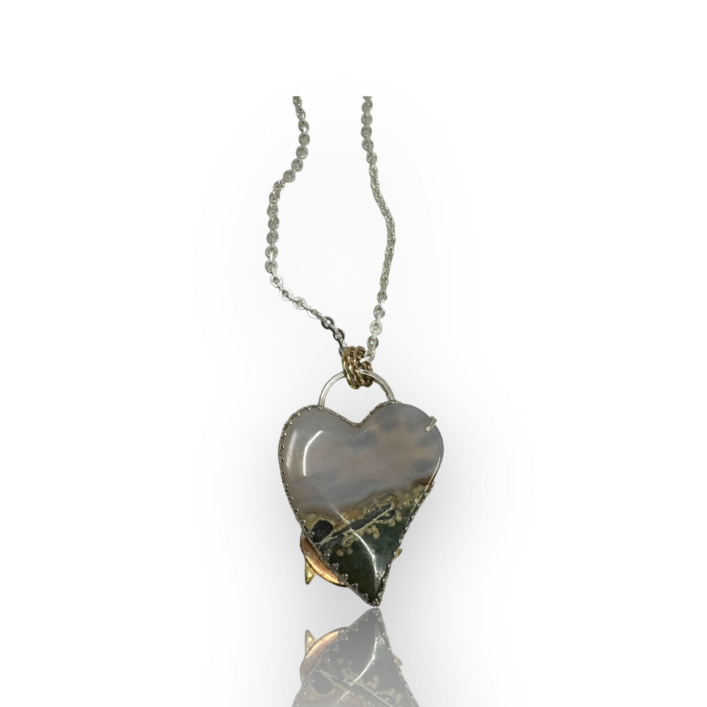 Celestial Kinetic Heart Agate Pendant