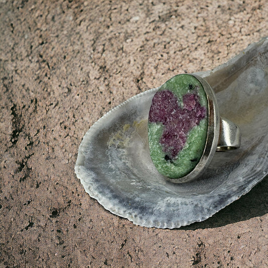 Ruby in Zoisite Ring