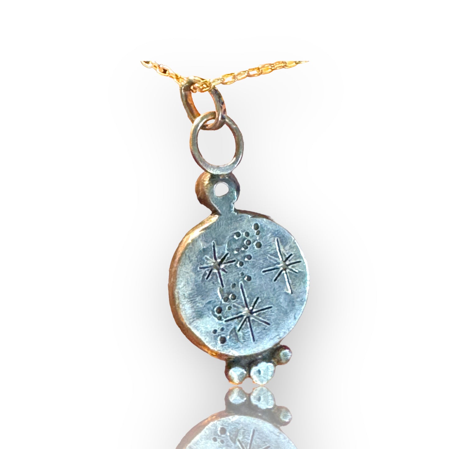 Celestial Mother of Pearl Moon Face Pendant