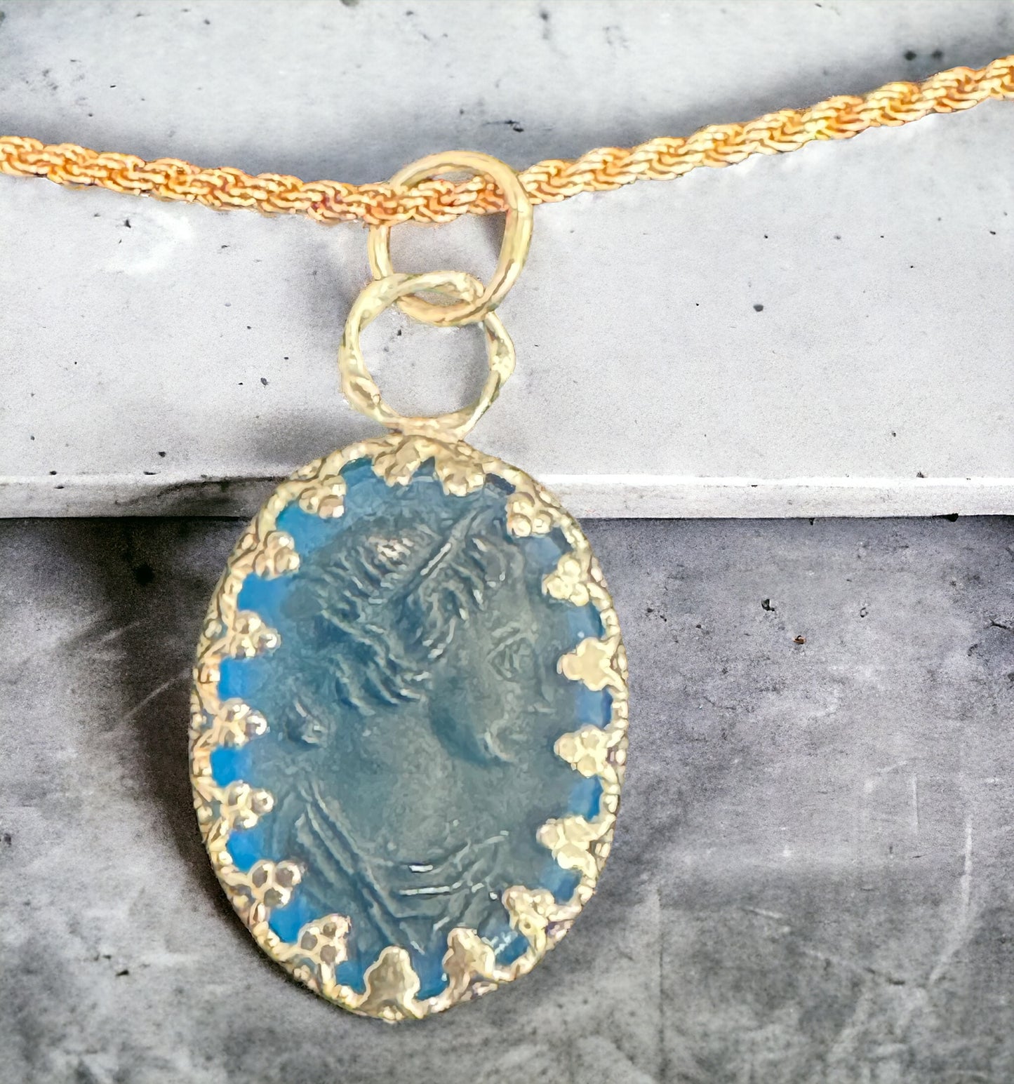 Roman Glass Intaglio Pendant