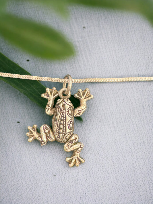 Sterling Silver Moving Frog Pendant