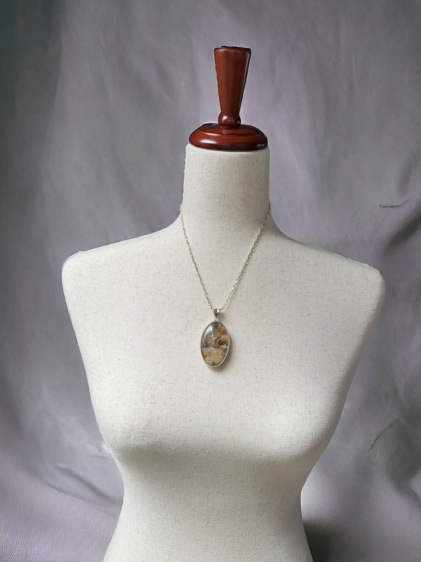 Large Garden Quartz Pendant/ Necklace