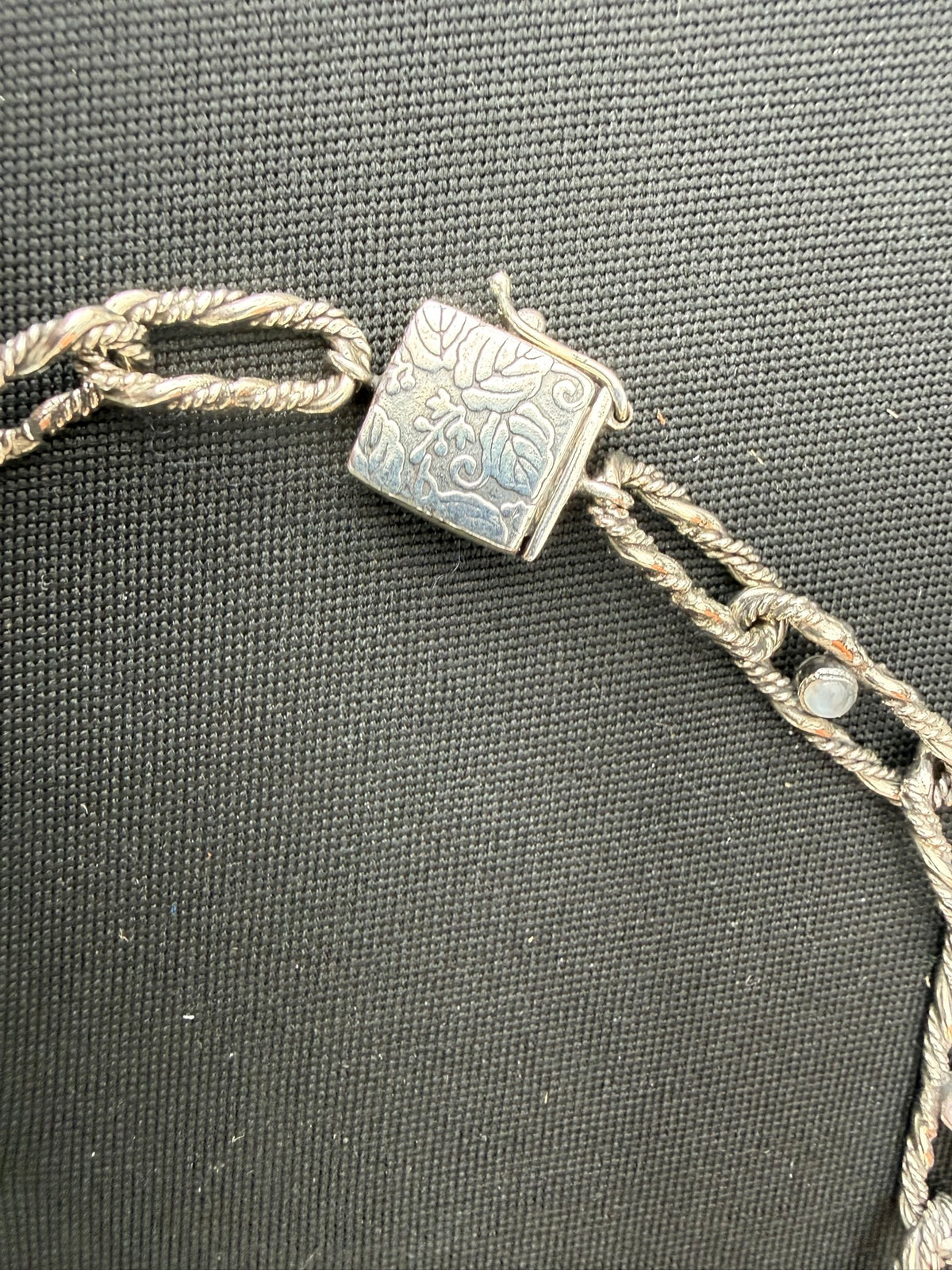 Detail — leaf pattern box clasp
